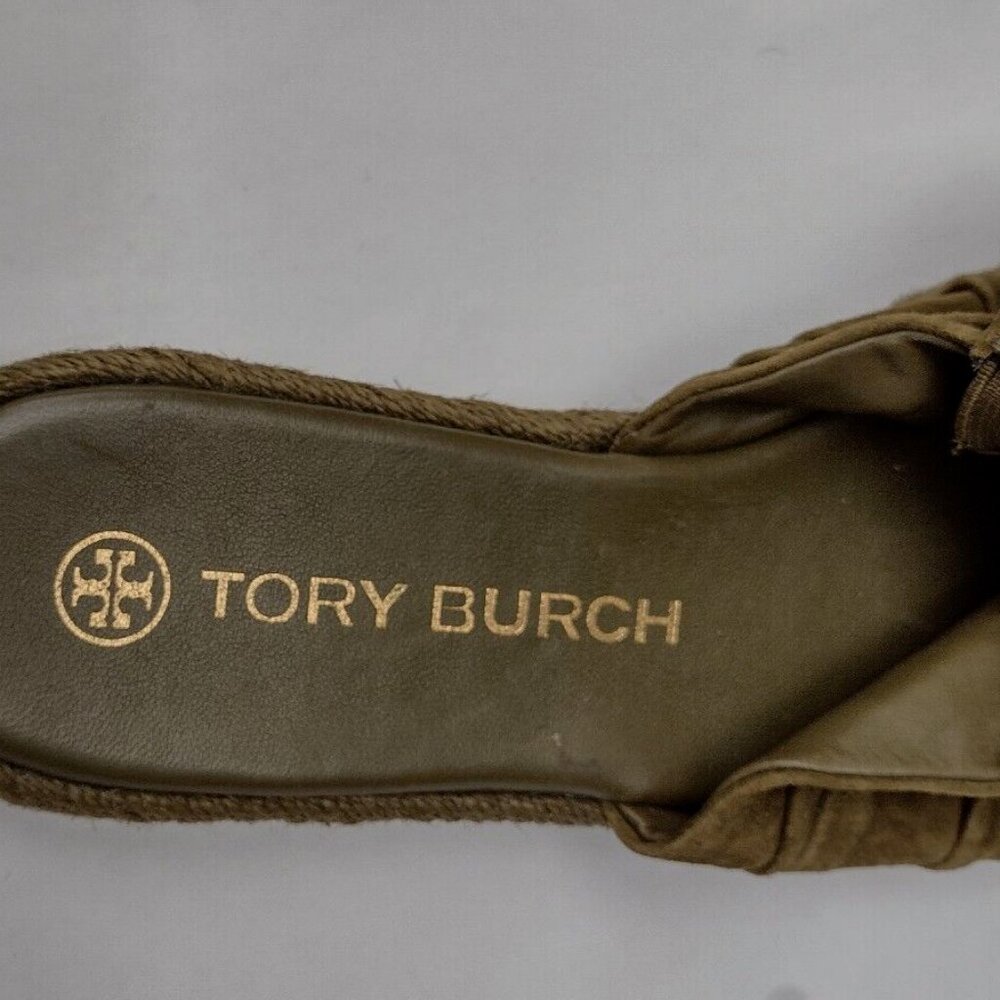 Tory Burch Suede Slingback Sandals Green NWOT - Picture 2 of 12